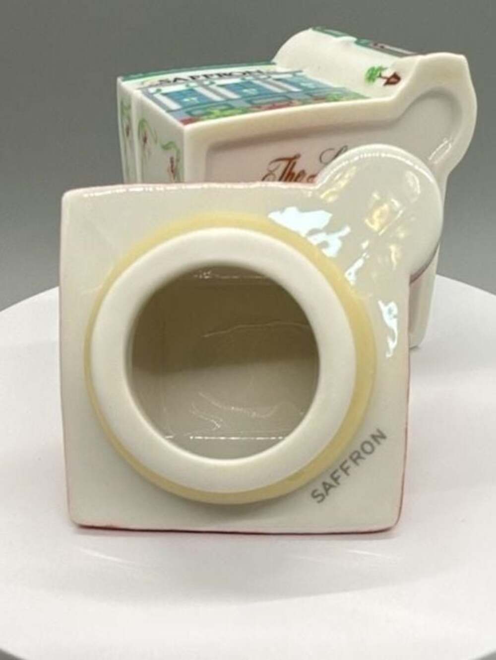 Lenox Spice Village 1989 Saffron Spice Jar w/ Lid Original Porcelain House Vtg - Picture 7 of 14